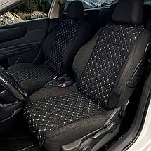 Чохли універсальні накидки - майки на передні сидіння авто з алькантари, комплект 2 шт, чорні (Вузькі), фото 2