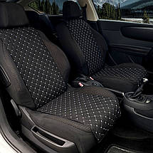 Чохли універсальні накидки - майки на передні сидіння авто з алькантари, комплект 2 шт, чорні (Вузькі), фото 5