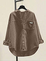 Жіноча Сорочка вільного крою, 50-52,54-56,58-60,62-64, моко, чорний, бірюзовий, малиновий, блакитний, пляшка, шоколад, мікровельве