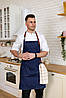 Фартух джинсовий Lux Form Левіс Кожа з нагрудником для повара офіціанта бармена, фото 6