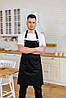 Фартух Lux Form Мілан з нагрудником водовідштовхувальний для повара офіціанта бармена перукаря чорний, фото 2