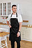 Фартух Lux Form Мілан з нагрудником водовідштовхувальний для повара офіціанта бармена перукаря чорний, фото 6