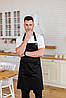 Фартух Lux Form Мілан з нагрудником водовідштовхувальний для повара офіціанта бармена перукаря чорний, фото 9