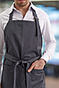 Фартух кухарський офіціантський з нагрудником водовідштовхувальний Остін сірий, фото 2
