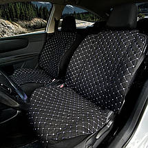 Чохли універсальні накидки - майки на 2 передні та заднє сидіння авто з алькантари, чорні (Широкі), фото 5