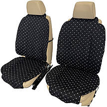Чохли універсальні накидки - майки на 2 передні та заднє сидіння авто з алькантари, чорні (Широкі), фото 2