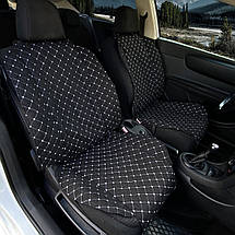 Чохли універсальні накидки - майки на передні сидіння авто з алькантари, комплект 2 шт, чорні (Широкі), фото 5