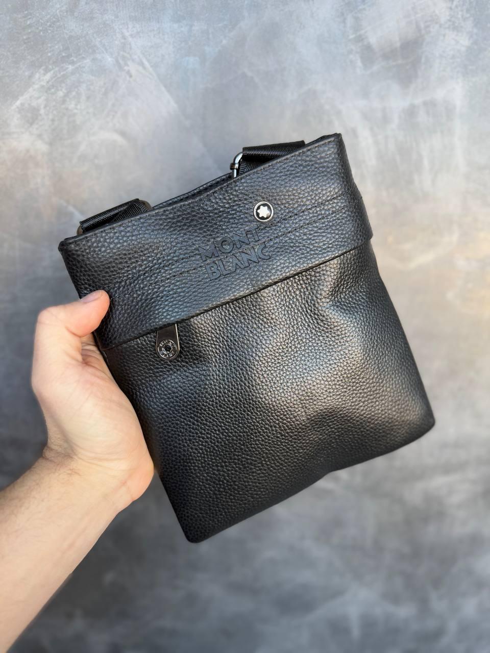 Чоловіча чорна сумка Мессенджер Монт Бланк, фото 1