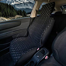 Чохол універсальний, накидка - майка на переднє сидіння авто з алькантари, чорна (З підголівником), фото 2