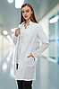 Халат медичний жіночий Lux Form Класик Шик білий для лікаря медсестри косметолога, фото 2