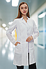 Халат медичний жіночий Lux Form Класик Шик білий для лікаря медсестри косметолога, фото 3