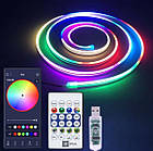 Гнучкий неон 5 метрів usb, bluetooth Неонова світлодіодна LED стрічка з пультом і керуванням через смартфон, фото 2