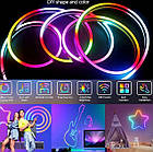 Гнучкий неон 5 метрів usb, bluetooth Неонова світлодіодна LED стрічка з пультом і керуванням через смартфон, фото 7