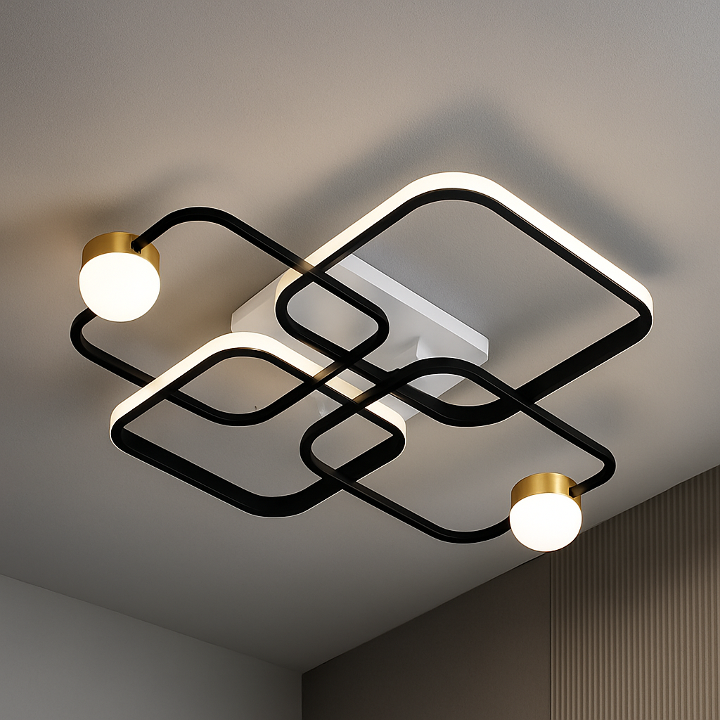 Led люстра до 18 м² світлодіодна з пультом (MX2990-2+2A WH+BK), фото 1