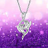 Кулон сріблястий на ланцюжку крила ангела і ніжки дитини з написом Мама Ангела 3 см 45+5 см AurumLux027, фото 2