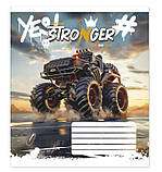 Зошит учнівський "Бріск" 12 арк. /ТВ-307/ "Пір’їнка" №0155 "Монстр-трак", лінія, офсетний папір 50 г/м², ВД-лак, фото 2