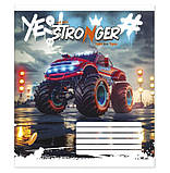 Зошит учнівський "Бріск" 12 арк. /ТВ-307/ "Пір’їнка" №0155 "Монстр-трак", лінія, офсетний папір 50 г/м², ВД-лак, фото 3