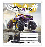 Зошит учнівський "Бріск" 12 арк. /ТВ-307/ "Пір’їнка" №0155 "Монстр-трак", лінія, офсетний папір 50 г/м², ВД-лак, фото 5