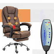 Масажне офісне крісло з підставкою для ніг BOSS КО22 Premium, комфорт до 130 кг, фото 2