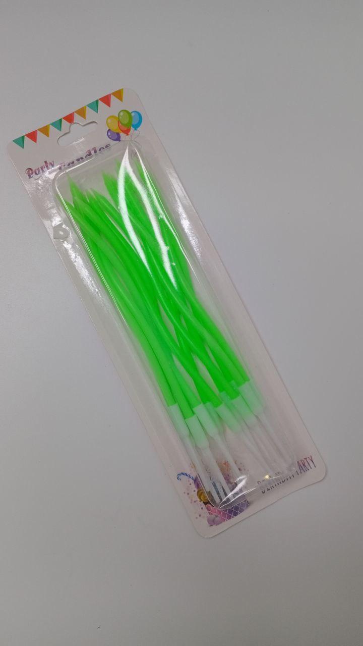 Свічки хвилясті яблуко глянцеві, 12 шт., фото 1