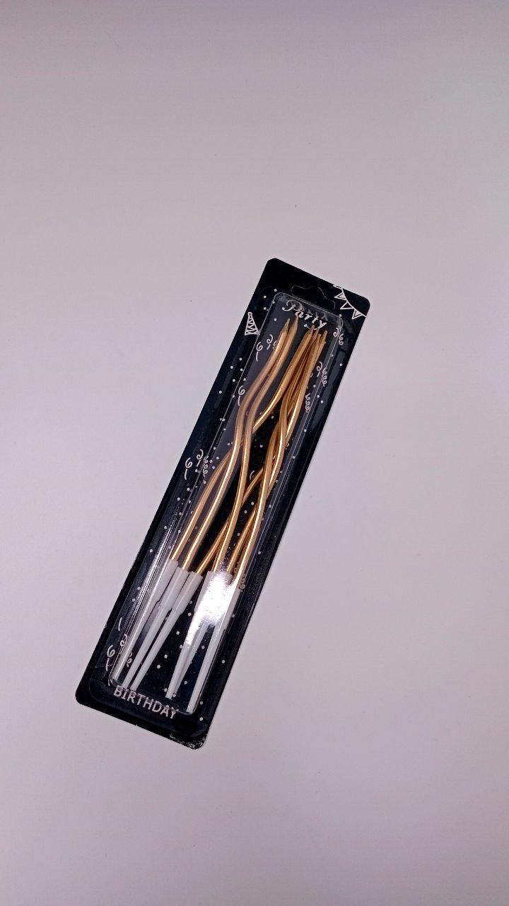 Свічки хвилясті бронза глянцеві, 6 шт., фото 1