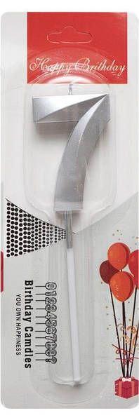 Свічка-цифра "7" грань, срібло, 1 шт., фото 1