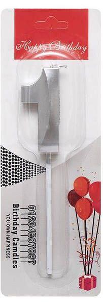 Свічка-цифра "1" грань, срібло, 1 шт., фото 1