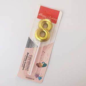Свічка-цифра "8" грань, золото, 1 шт., фото 1