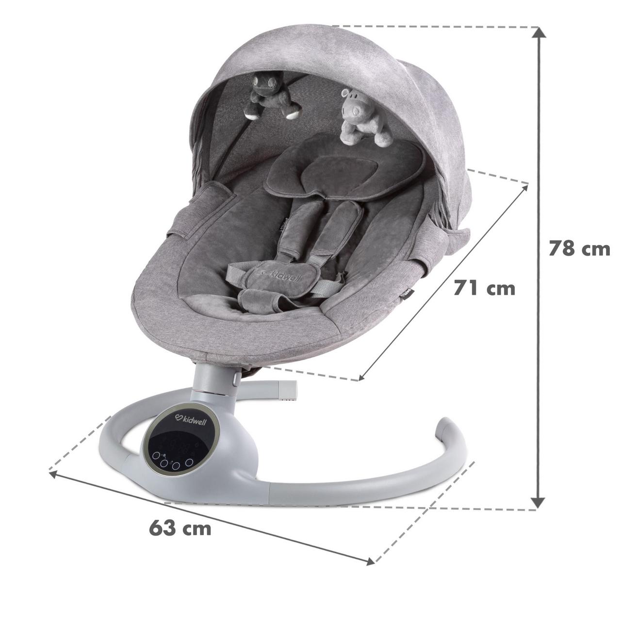 Заколисуючий центр 2в1 Kidwell Reve gray/silver, фото 1