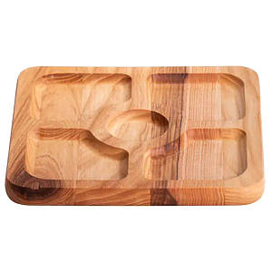 Менажниця дерев'яна 25*25 см на 5 секцій, ясен