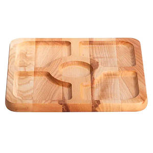 Менажниця дерев'яна 20*30 см на 5 секцій, ясен