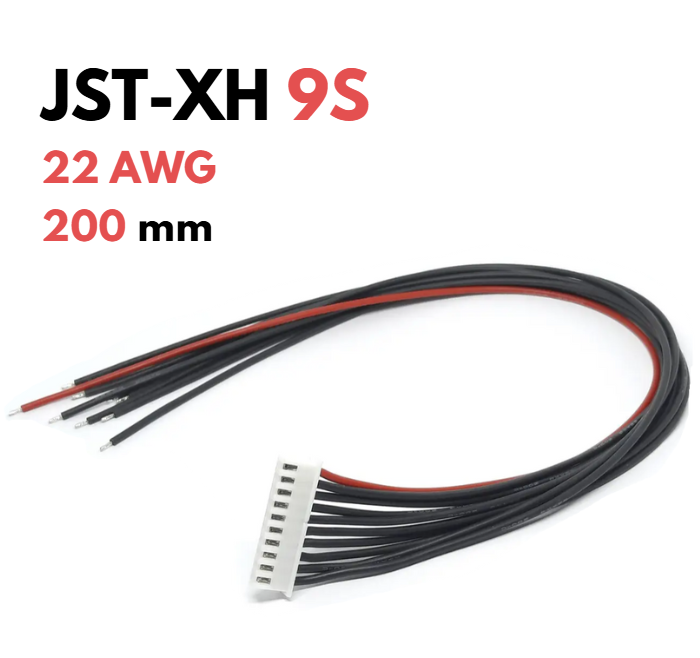 Балансувальний кабель для акумуляторів JST-XH 9S 22 AWG 20 см, фото 1