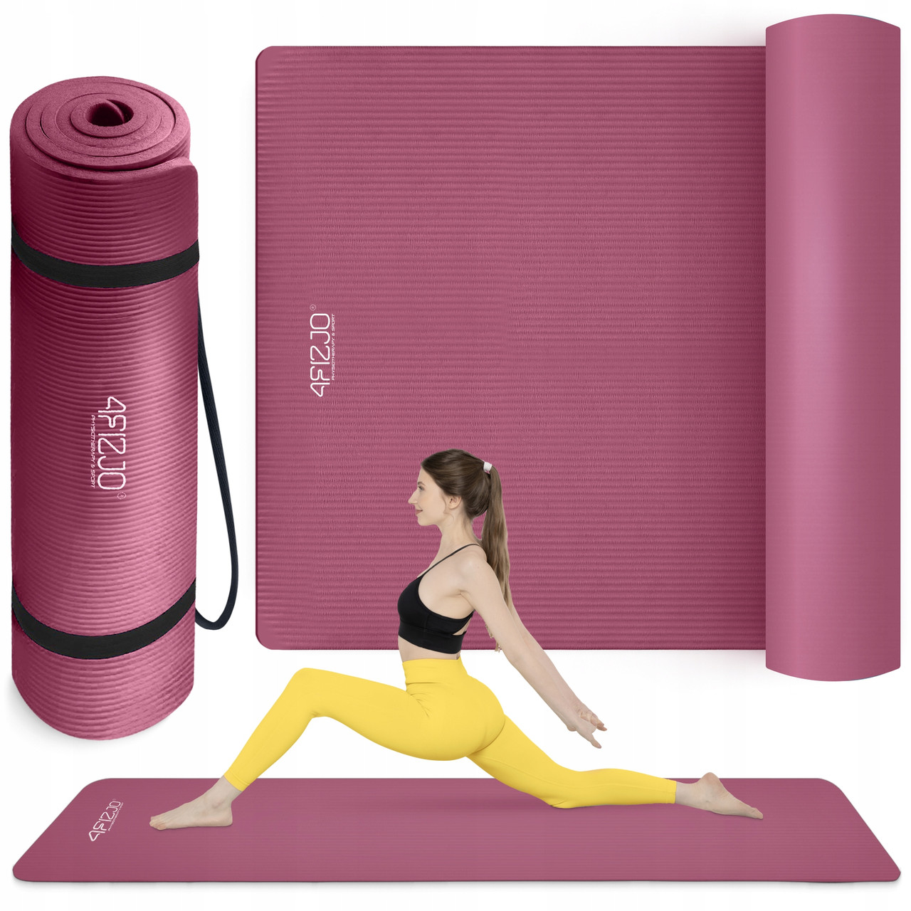 Килимок (мат) спортивний 4FIZJO NBR 190 x 100 x 1.5 см для йоги та фітнесу Burgundy (P-5905973407144)