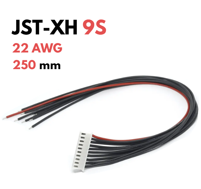 Балансувальний кабель для акумуляторів JST-XH 9S 22 AWG 25 см, фото 1