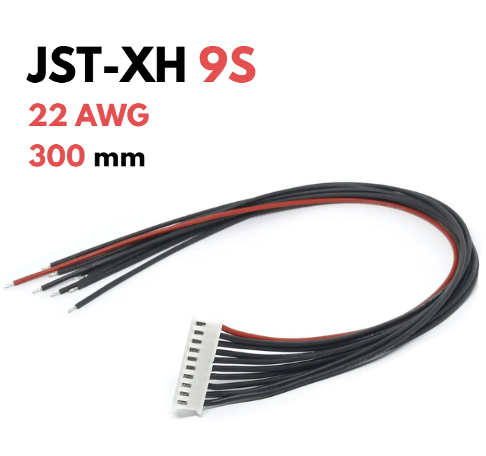 Балансувальний кабель для акумуляторів JST-XH 9S 22 AWG 30 см, фото 1