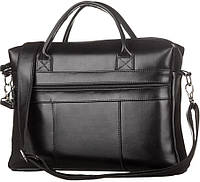 Сумка деловая мужская SHVIGEL из кожи Черная с отделом для ноутбука портфель