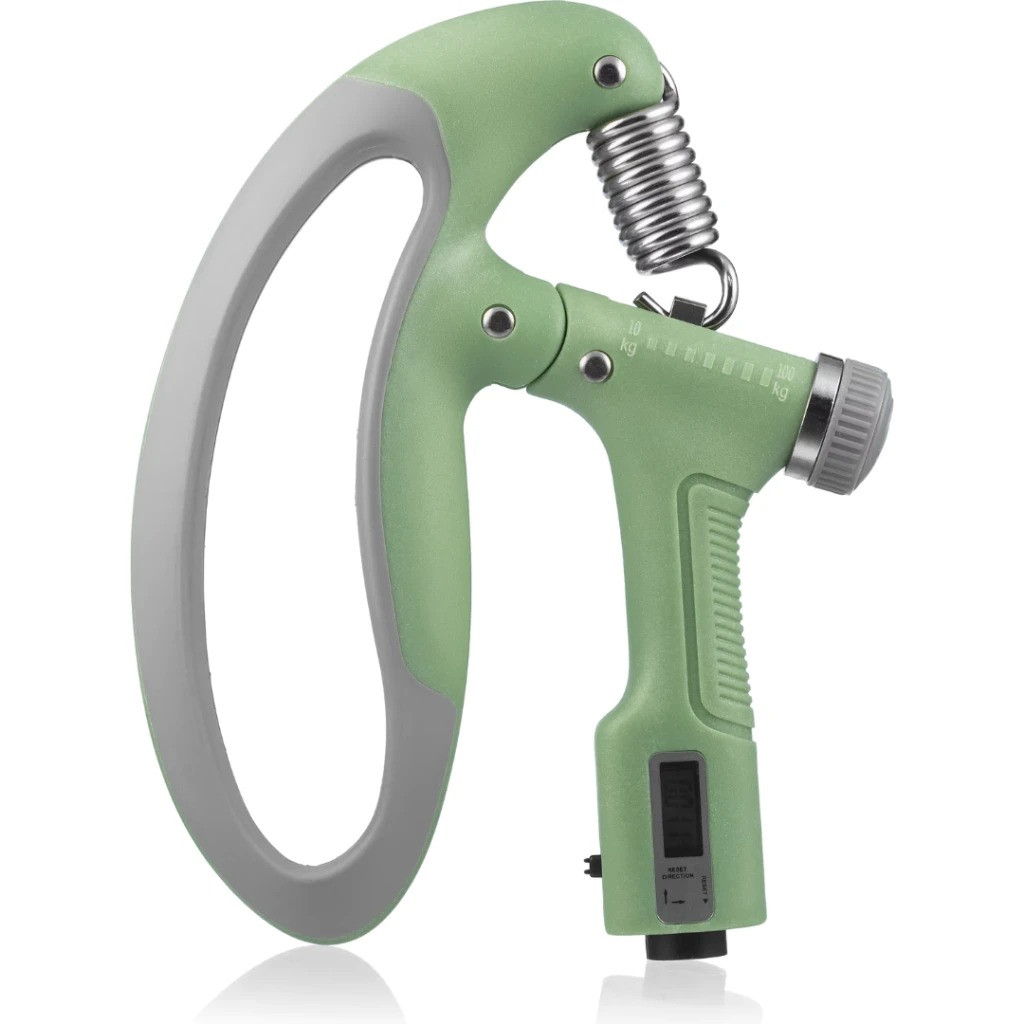 Еспандер кистьовий PowerPlay PP-4403 з лічильником, 10–100 кг, зелений - для тренування хвату та сили кисті, фото 1