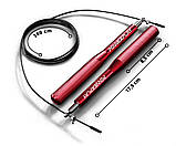 Скакалка швидкісна PowerPlay PP_4207, алюмінієва, Червона, 3 м, на підшипниках, фото 4