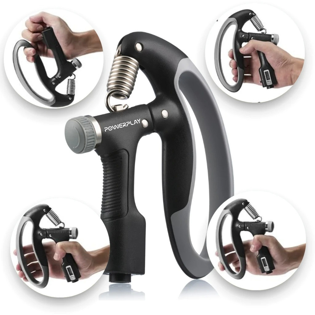 Еспандер кистьовий з лічильником PowerPlay PP-4403 з регульованим навантаженням 10-100 кг. Чорний, фото 1