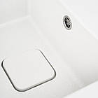 Гранітна мийка для кухні Platinum 7850 CUBE матова Білосніжна, фото 6