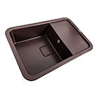 Гранітна мийка для кухні Platinum 7850 CUBE матова Моко, фото 4