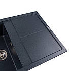 Гранітна мийка для кухні Platinum 7950 Selena матова Антрацит, фото 4