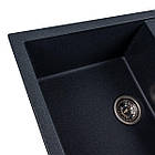 Гранітна мийка для кухні Platinum 7950 Selena матова Антрацит, фото 5