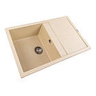 Гранітна мийка для кухні Platinum 7950 Selena матова Пісок, фото 2