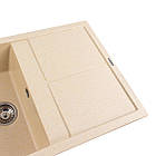 Гранітна мийка для кухні Platinum 7950 Selena матова Пісок, фото 3