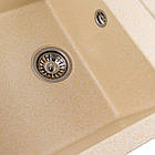 Гранітна мийка для кухні Platinum 7950 Selena матова Пісок, фото 5