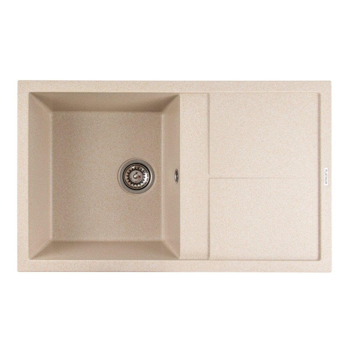 Гранітна мийка для кухні Platinum 7950 Selena матова Сафарі, фото 1
