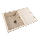 Гранітна мийка для кухні Platinum 7950 Selena матова Сафарі, фото 4