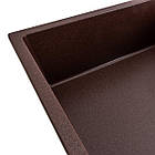 Гранітна мийка для кухні Platinum 8650 DIAMOND матова (моко), фото 4