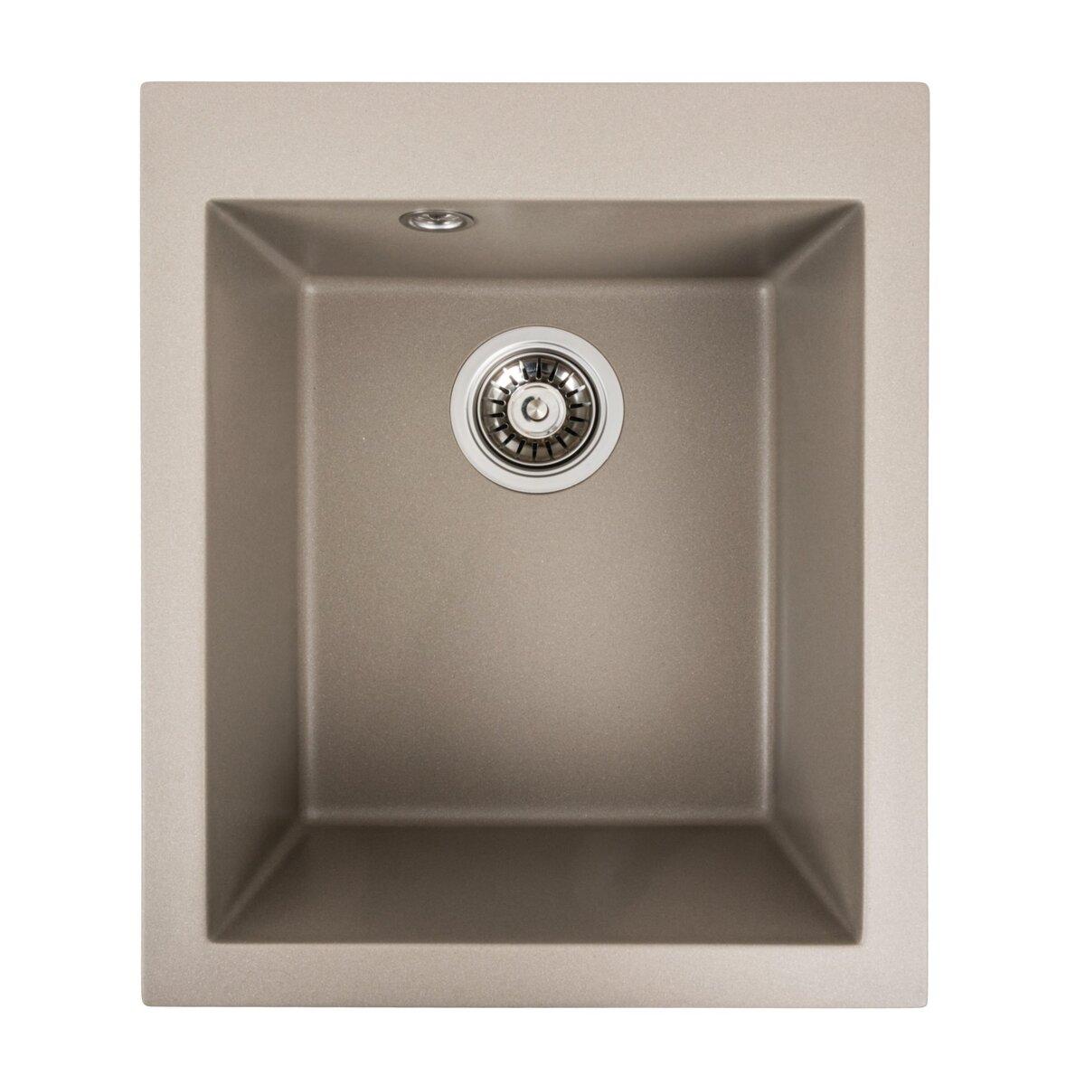 Гранітна мийка для кухні Platinum 4150 SOKIL матовий Титан, фото 1